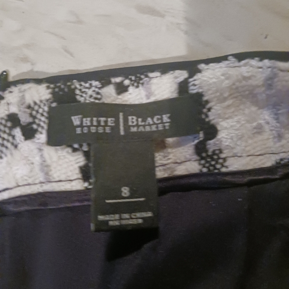 White House Black Market Black & White Checkered Tweed Skirt – Size 8 - Picture 3 of 3